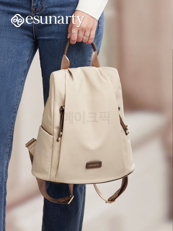 여성용 가벼운 방수 백팩 대용량 여행 데일리 경량 통근 캐주얼 가방 패셔너블 스타일 - 상세 이미지 3
