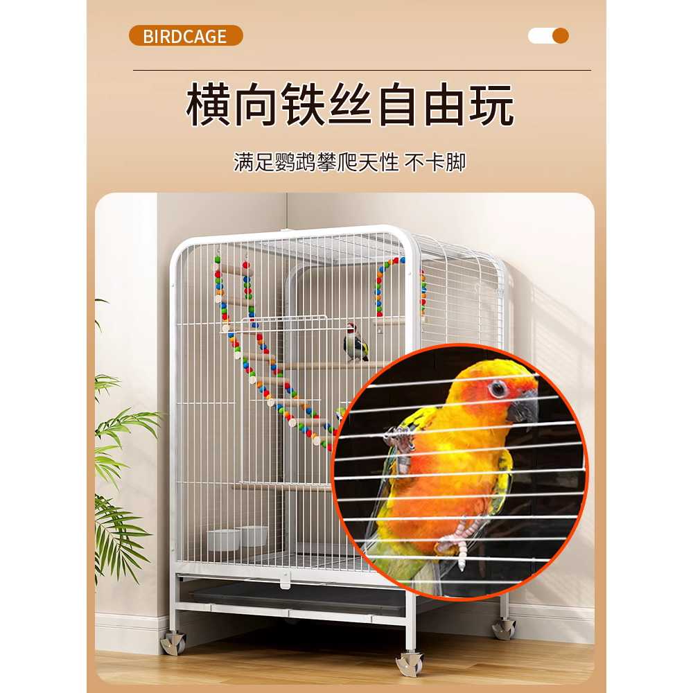 새장 대형 아크릴 가정용 앵무새 찌르레기 케이지 기본 - 상세 이미지 4