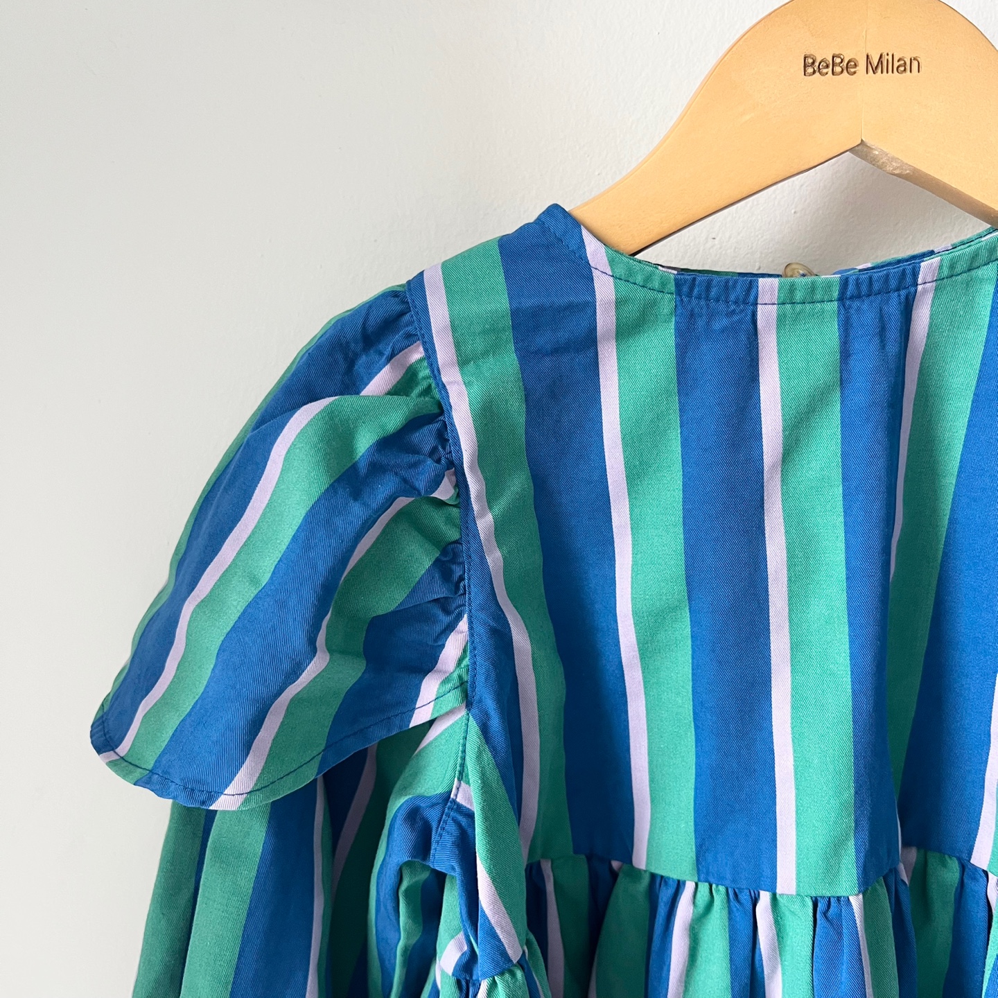 25FW 보보쇼즈 키즈 스트라이프 패턴 원피스 블루 B225AC093 421 - 상세 이미지 3