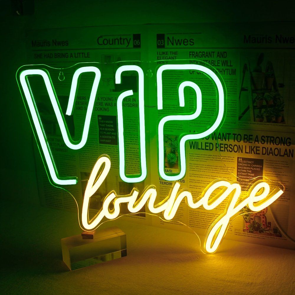 1pc VIP 라운지 네온 사인 라이트 벽 장식용 방 불빛 간판 호텔 카페 룸 가정 USB 전원으로 Led 업 표시 이미지 8