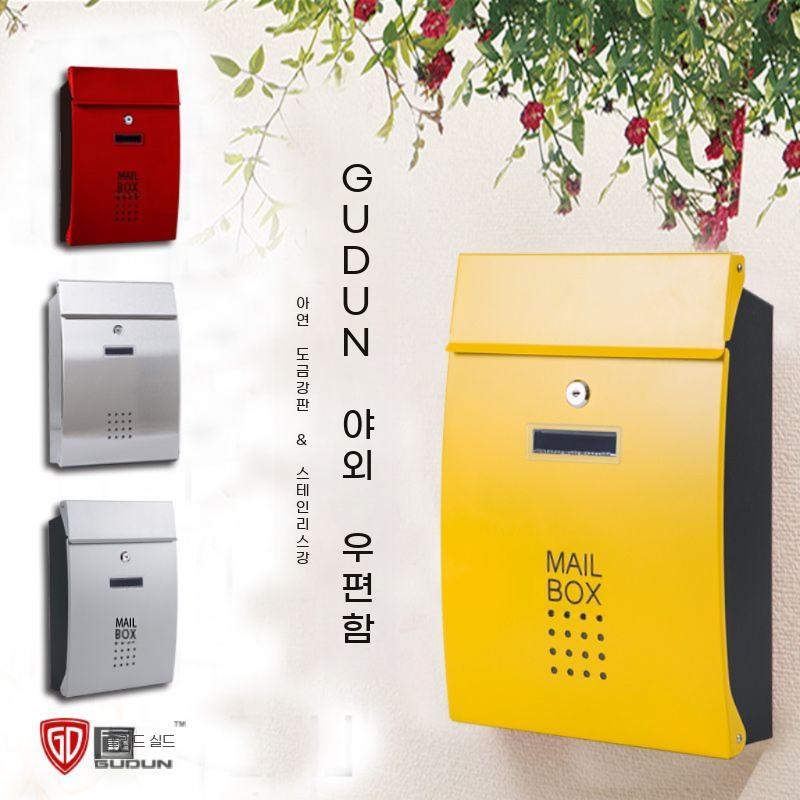 전원주택 우체통 철제 벽걸이 우편함 야외 방수 우편물함 정원 주택 인테리어 - 상세 이미지 3