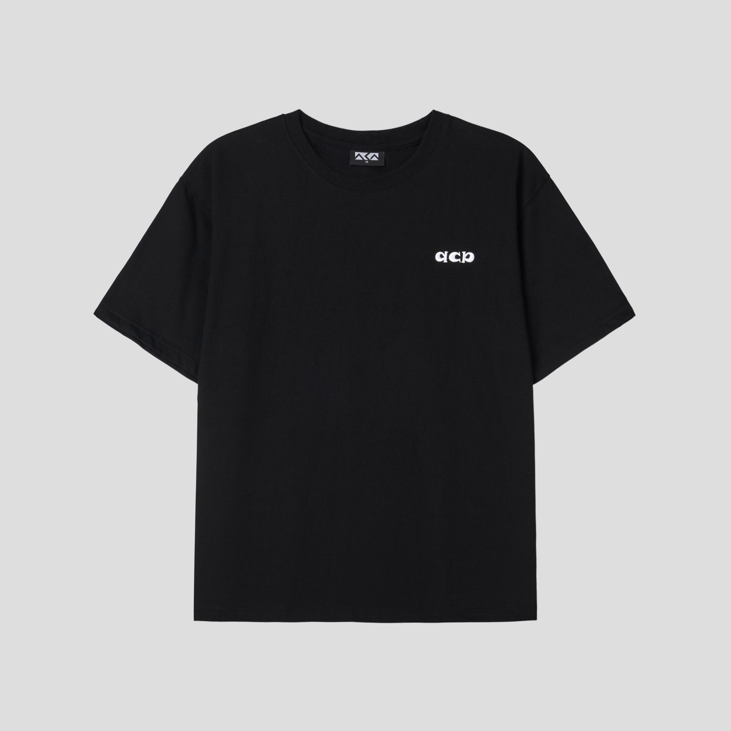 [ACA] 1+1 국산 남녀공용 베이직 로고 반팔티셔츠 면100% 코튼 미니멀 데일리 티셔츠 S ~ L