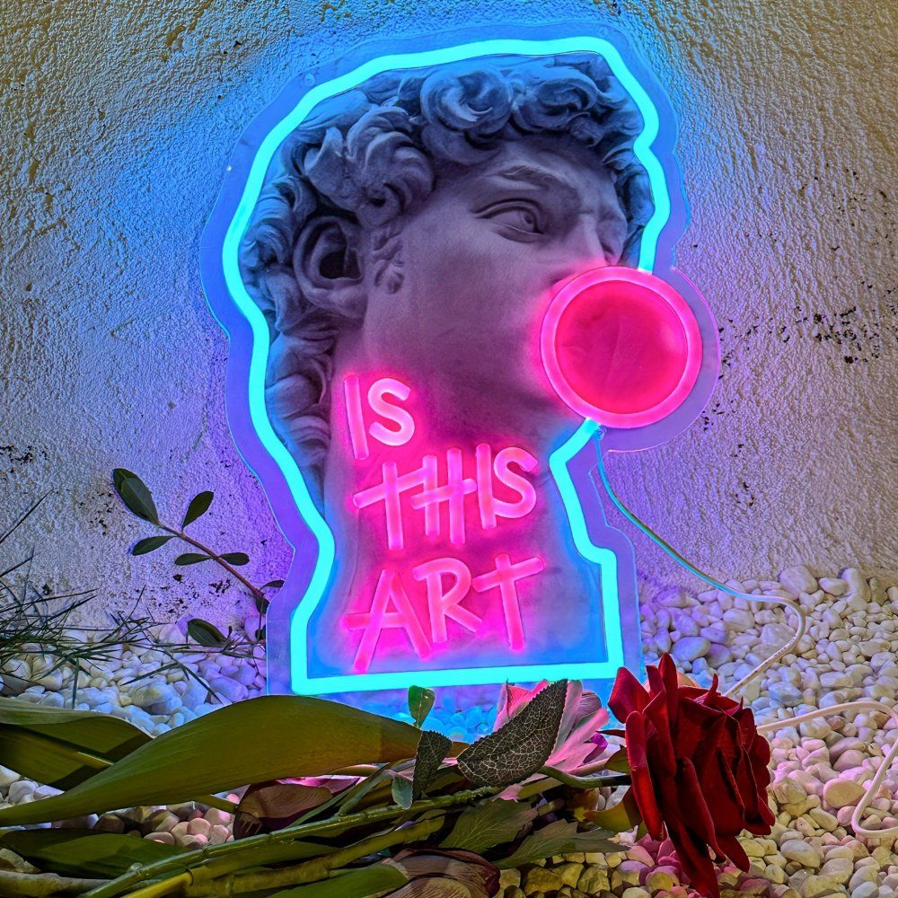 데이비드 버블 블로잉 네온 사인 - USB 전원 벽걸이 LED 조명 홈 데코 파티용 - 상세 이미지 3