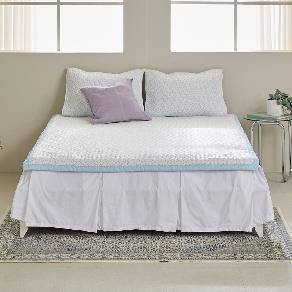 휴비스 듀라론 냉감패드 냉각패드 침대 국산 고정 밴드 누빔 라지킹 여름 이불 킹 K