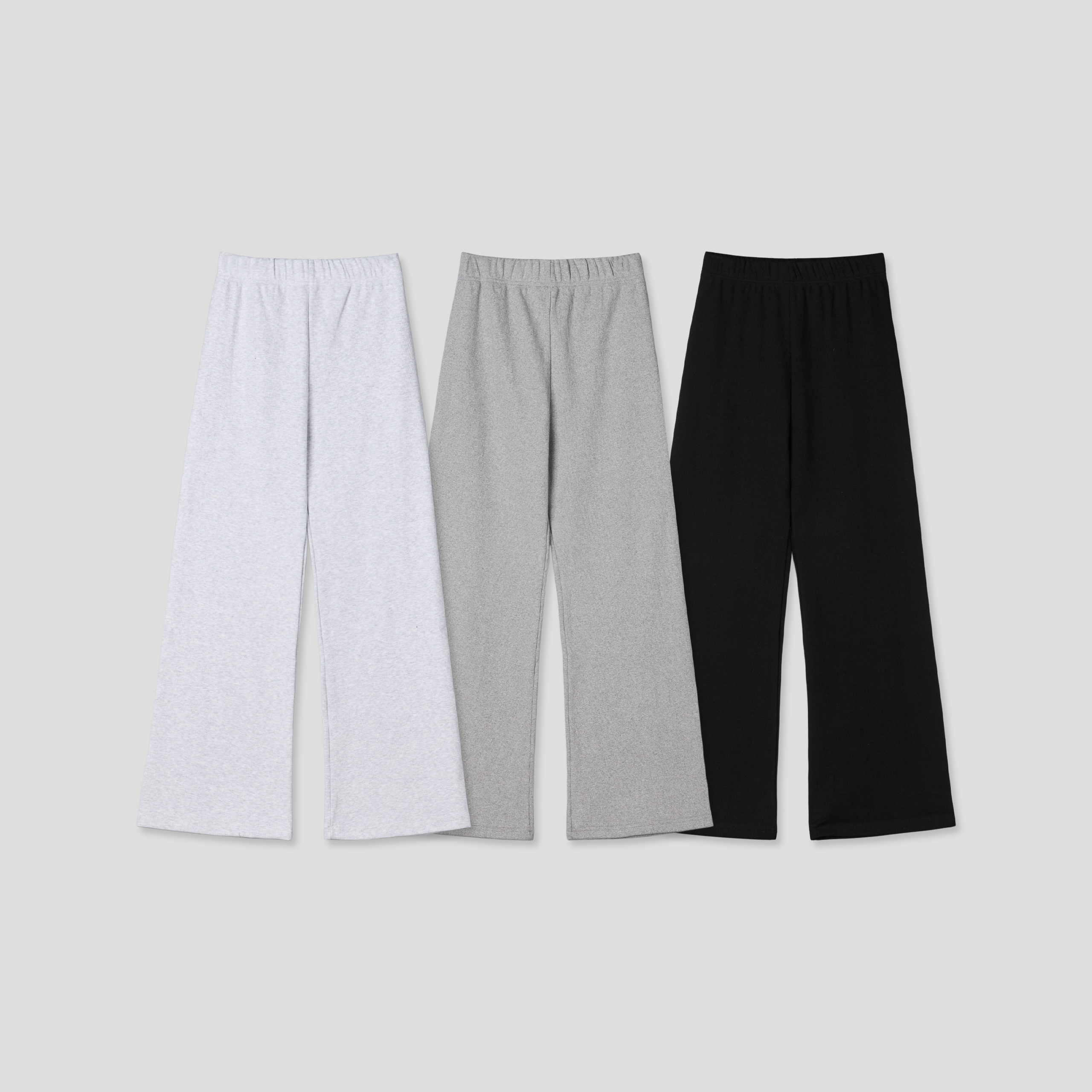 [ACA] 여성용 이중직 밴딩 일자핏 트레이닝 팬츠 립조직 무지 데일리 조거슬랙스 - 상품 이미지