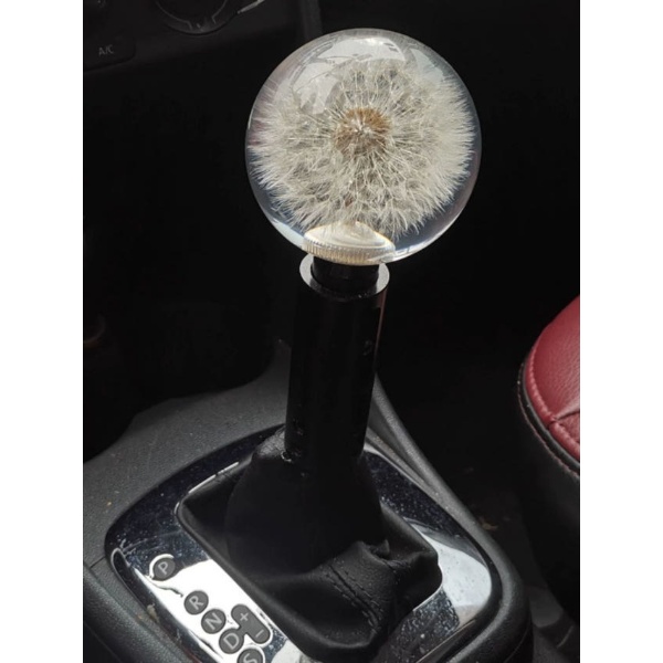 스타일리쉬 민들레 시프트 레버 자동차 튜닝 은색 플라워 검정 8단계 헤드3개 어댑터 너트검정 8단계 헤드3개 어댑터 너트 - 상품 이미지