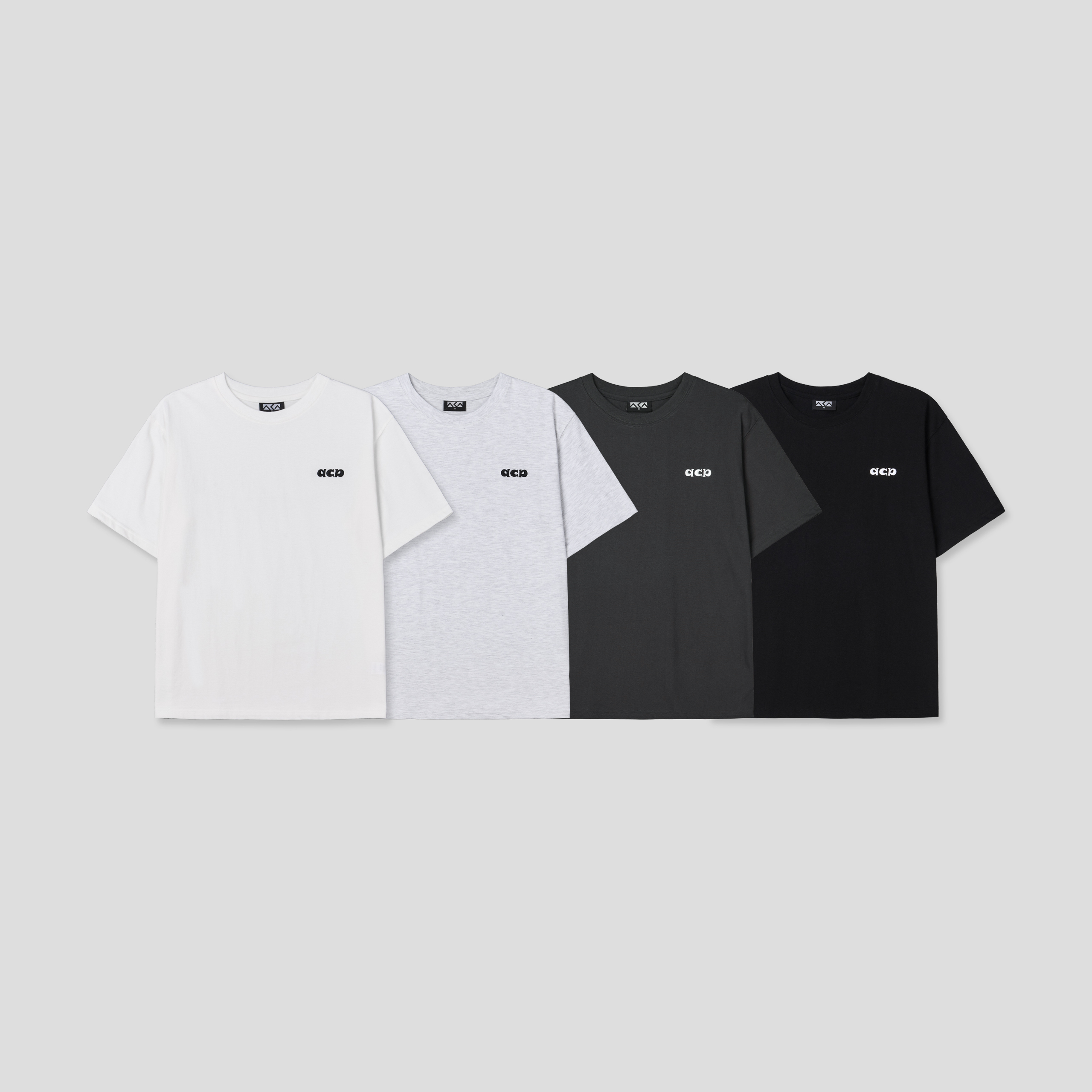 [ACA] 남녀공용 베이직 로고 반팔티셔츠 면100% 코튼 미니멀 데일리 티셔츠 S ~ L