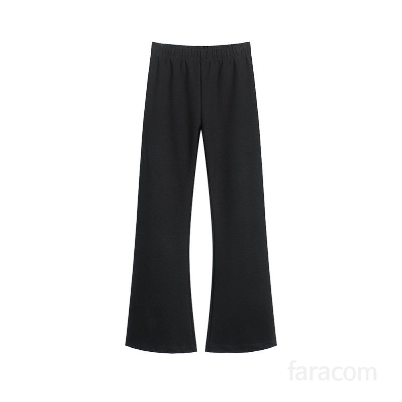 여성 롱 와이드 부츠컷 스판 플레어 팬츠 모달 나일론 혼방 편안한 밴딩 데일리 긴바지 슬랙스 봄 가을 4964 - 상세 이미지 5