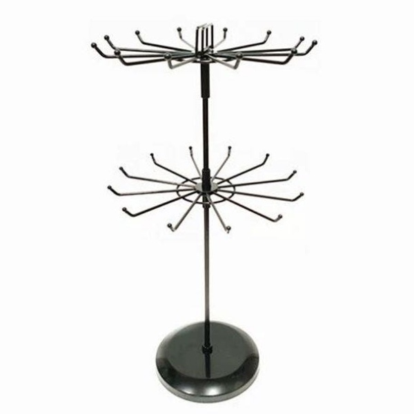고품격 스카프 걸이대 회전 악세서리 소품 목걸이 전시대 업그레이드 16걸이 2층 33cm 화이트 - 상품 이미지