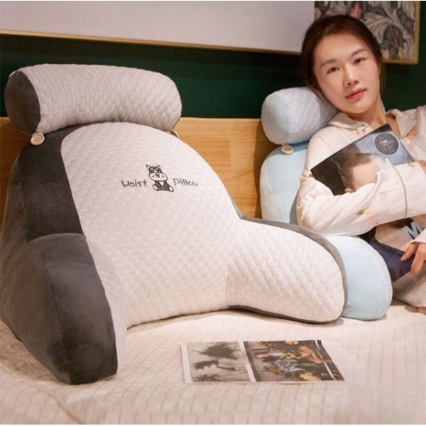 편안한 고양이 도트 중형 쿠션 침대 허리받침 베개 팔걸이 고중량 - 상품 이미지