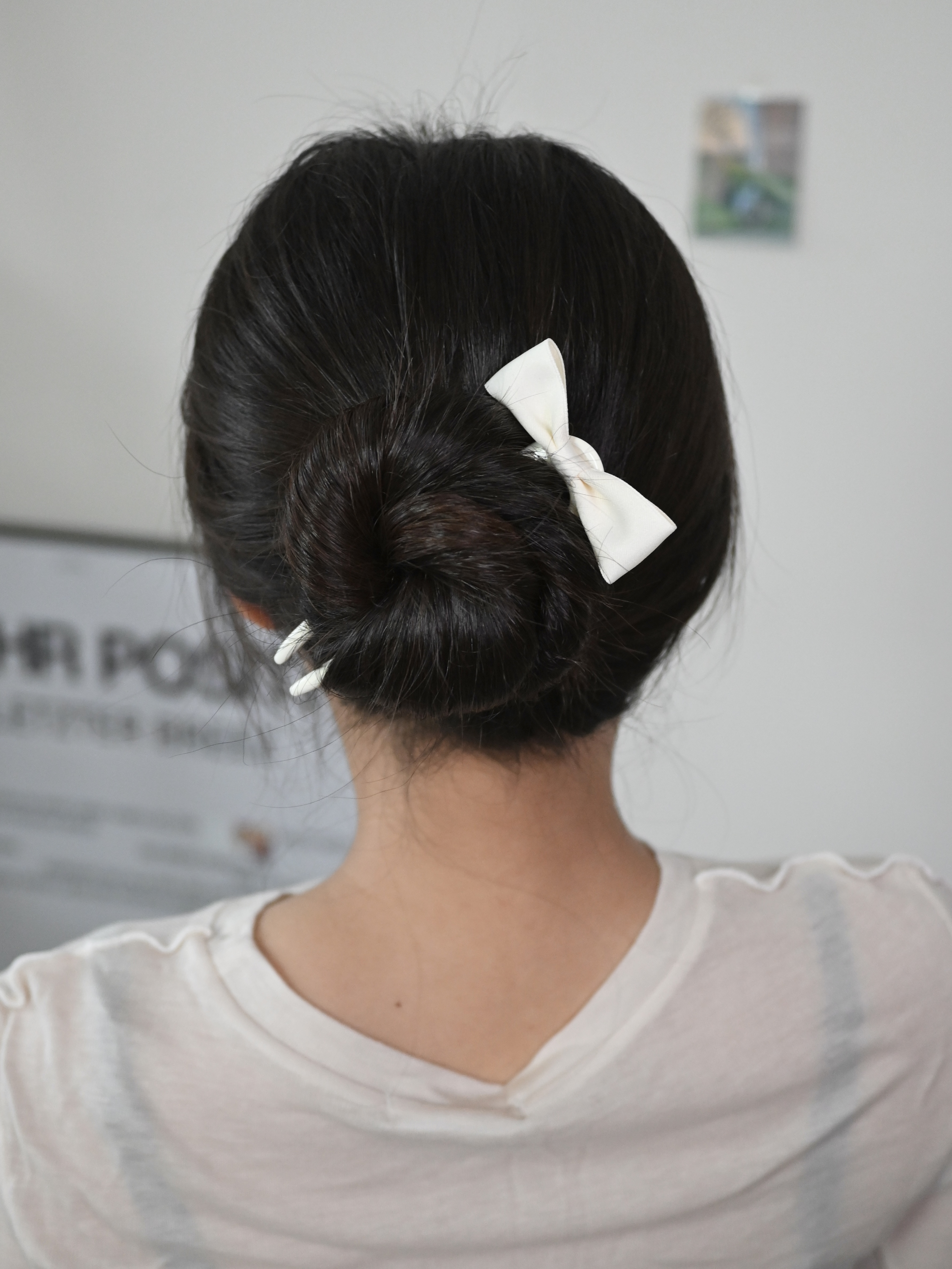 올림머리 U자비녀 새틴리본 헤어핀 업스타일 뒤꽂이 이미지 7