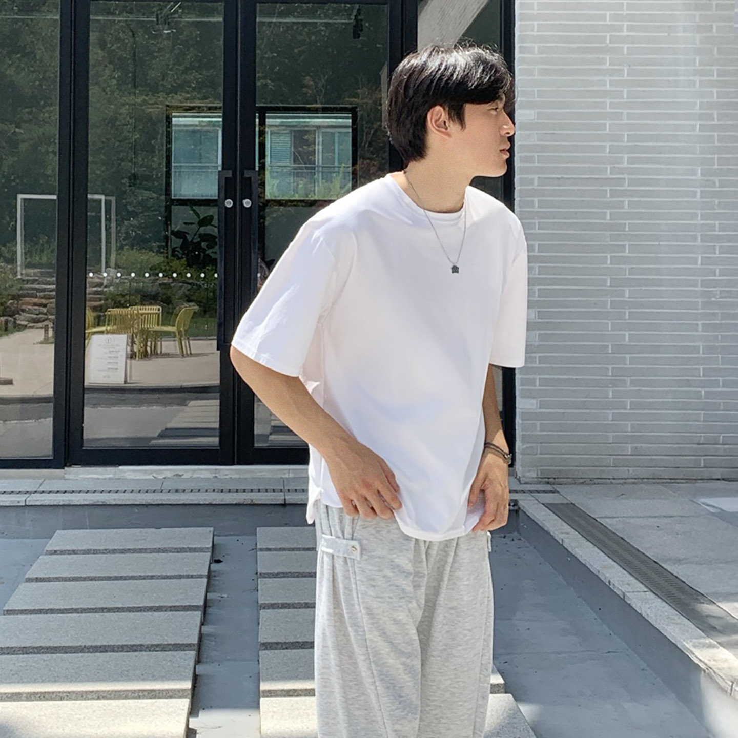 쿨링반팔티 남자흰티 레이어드흰티 20수 어깨넓어보이는옷 남자이너티 비침없는 안비치는 - 상세 이미지 4