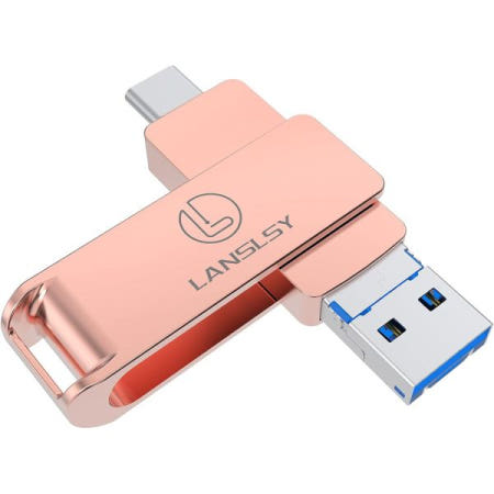 [LANSLSY][해외]128GB USB C 플래시 드라이브,USB 3.0 메모리 스틱 in 1 타입 드라이브, 맥북, PC, 태블릿, 스마트폰용 썸 드라이브 고속 저장 사진 및 동영상 더 많