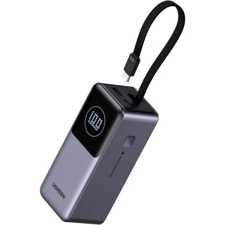 [해외]유그린 넥소드 파워 뱅크 2,000m내장 USB C 케이블 노트북 여행용 휴대용 충전기 포함 130W, 80W 입력, MacBook Pro/Air/iPhone 16/iPad