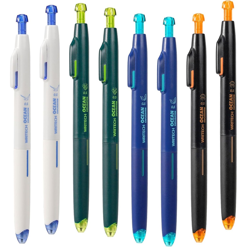 WRITECH 젤잉크펜 8개입 0.5mm 검정 볼펜 필기도구 사무용품 필기구 이미지 6