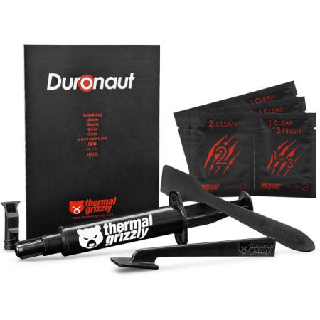 [해외]써멀 그리즐리 - 듀로넛 6그램 내구성 향상 및 고성능 페이스트 12개의 클리닝 물티슈 6개와 드라이 6개로 CPU/GPU/PS4/PS5/Xbox 오버클럭 시 최대 전도성을