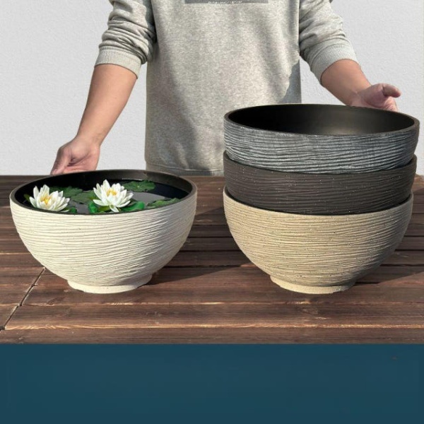 연못수반 초대형 구리 안뜰 모조석색 수련 어항 직경 35cm - 상품 이미지