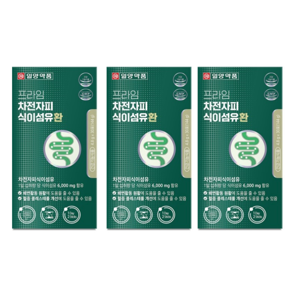 일양약품 프라임 차전자피 식이섬유환 식이섬유 음식 클린 비움 보충 30포, 3개 - 상품 이미지