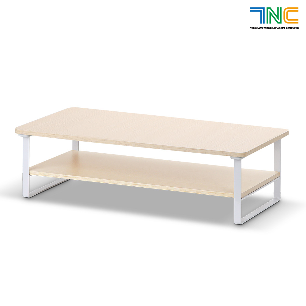 7NC 2단 모니터받침대 높은 우드 선반 받침 서랍형 스탠드 사무실 책상 듀얼 컴퓨터 대형