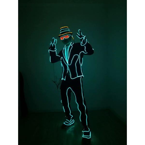 라이브 LED 발광 의상 무대 형광 야광 수트 단일상품 - 상품 이미지