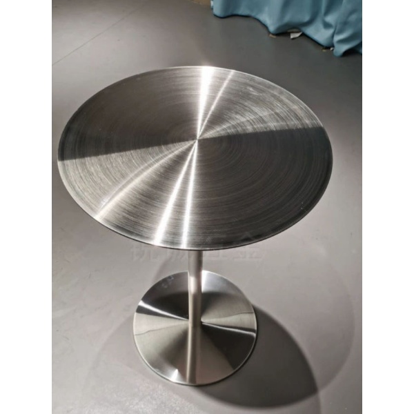 세련된 스테인리스 철제 원형테이블 스틸협탁 카페 미니멀 실내용 5mm 테이블 40cm 75cm - 상품 이미지