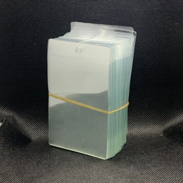 투명 PVC 라벨 택 100개 비닐 봉투 상표 2.5x6cm 2.2x4.5 - 상품 이미지