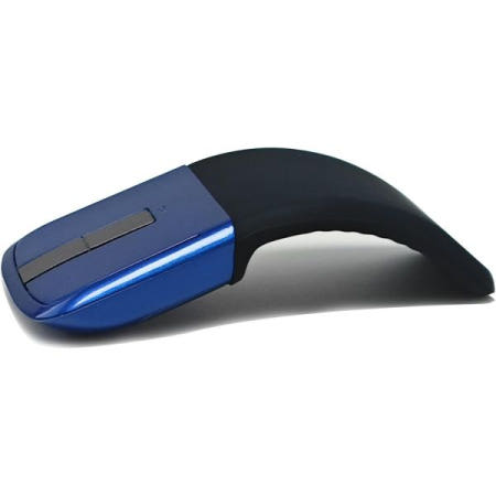 [해외]블루투스 아크 터치 여행용 마우스 접이식 슬림 및 휴대용 미니 무선 컴퓨터 광학 Microsoft 노트북 태블릿 - 블랙 앤 블루 Bluetooth-Black