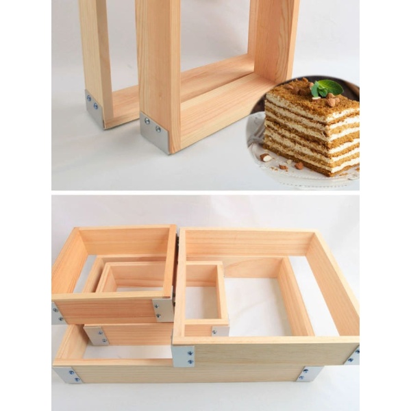 향긋한 편백 카스테라 틀 나가사키 원목 나무 수플레 빵틀 270x270x80mm 화이트 파인우드 - 상품 이미지