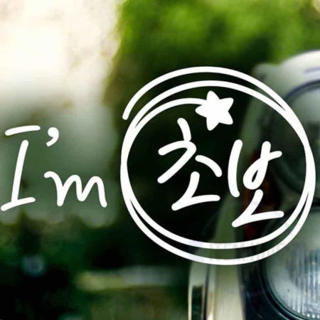 동글동글 Im초보 초보운전 차량스티커 화이트 데칼 자동차레터링
