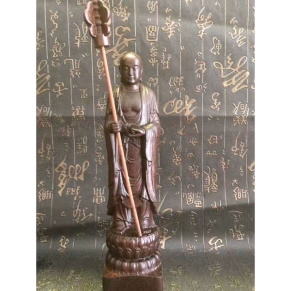 향기로운 침향 지장보살 목불상 불교 좌불 22cm - 상품 이미지