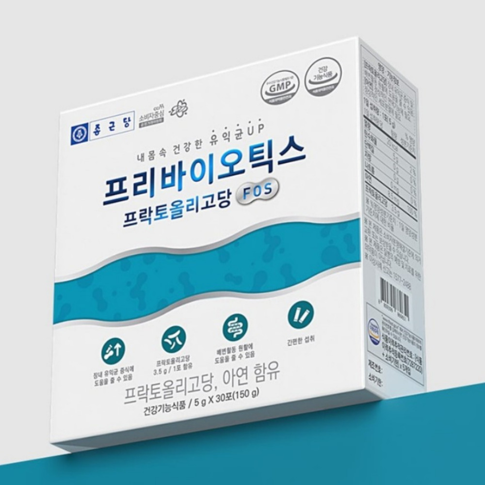 종근당 프리바이오틱스 프락토올리고당 유산균 먹이 분말 배변활동 약1개월 30포, 5개 - 상세 이미지 3
