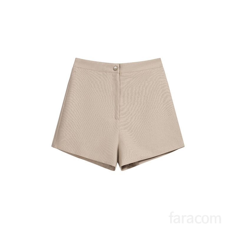 여성 하이웨이스트 와이드핏 코튼 반바지 데일리 캐주얼 심플 베이직 숏팬츠 탄탄한 치노 팬츠 기본템 봄 여름 4954 - 상세 이미지 5