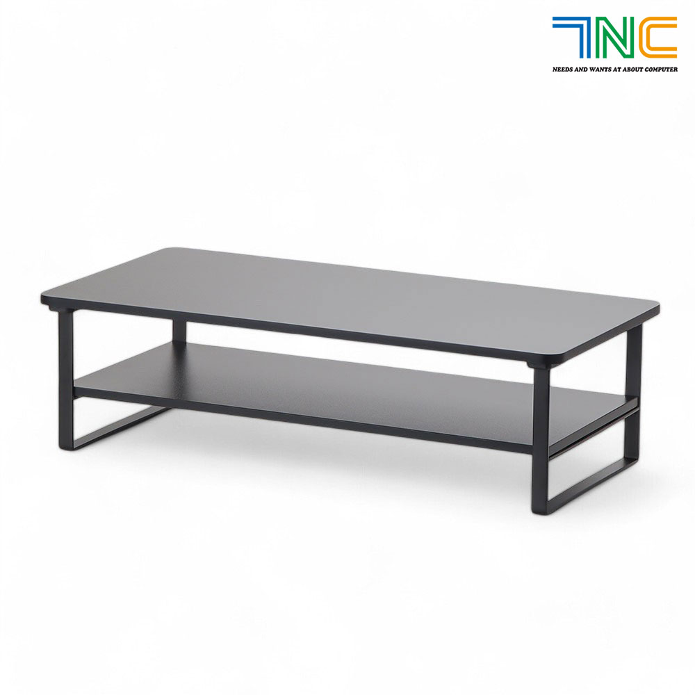 7NC 2단 모니터받침대 높은 우드 선반 받침 서랍형 스탠드 사무실 책상 듀얼 컴퓨터 대형