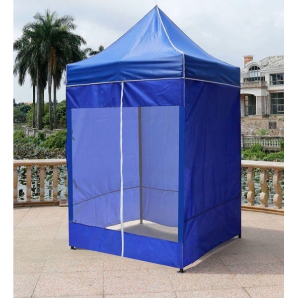 신속설치 농막 2x2 블루 캐노피 이동식 텐트 대기실 간이 블랙 스틸 - 상품 이미지