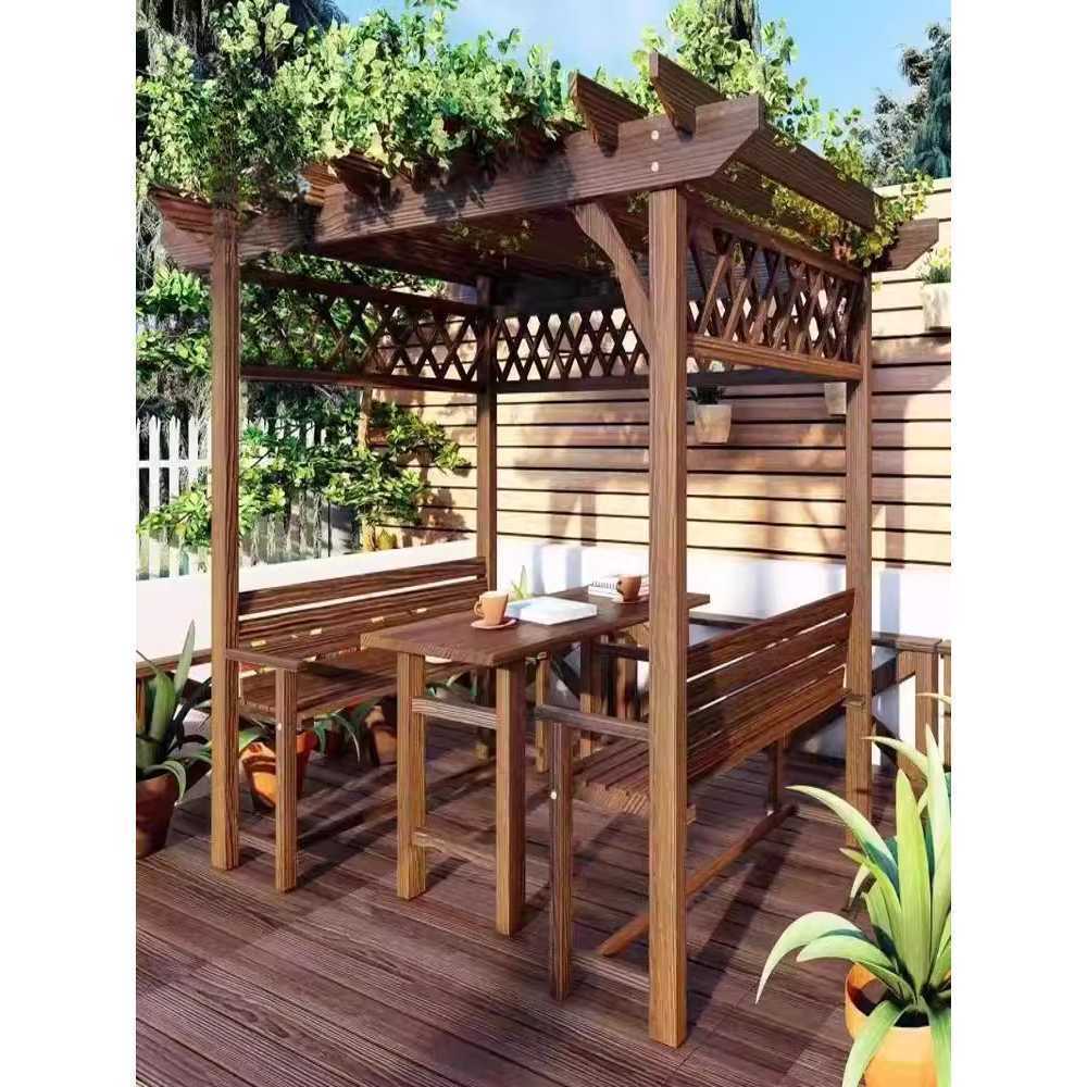 조립식 파고라 DIY 가제보 프레임 옥상 기둥 우드 2x2x2m 벽면 2x2x2m (8.5x8.5 기둥) - 상품 이미지