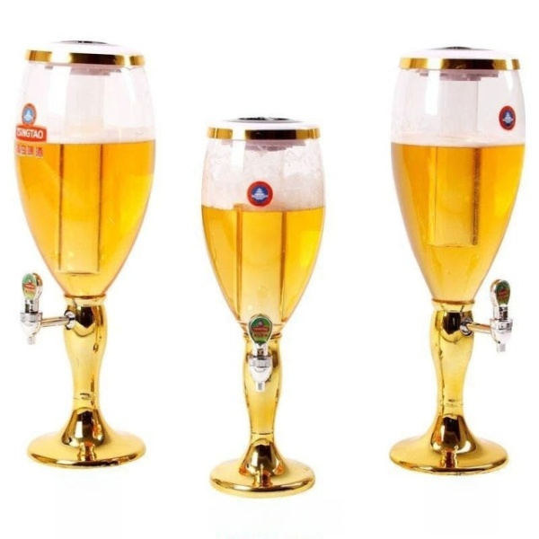 홈파티 맥주타워 1.5L 화려한조명 LED 생맥주 디스펜서 쏘맥 무조명 랜덤 색상 - 상품 이미지