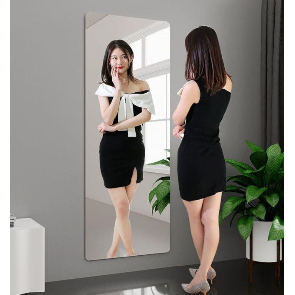 모던 아크릴 거울 스티커 벽 옷가게 직각 대형 20x60cm - 상품 이미지