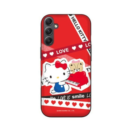 갤럭시A16 (A165) 키즈폰 효도폰 산리오 LOVE 라인 마그네틱 카드 도어 범퍼 케이스 헬로키티