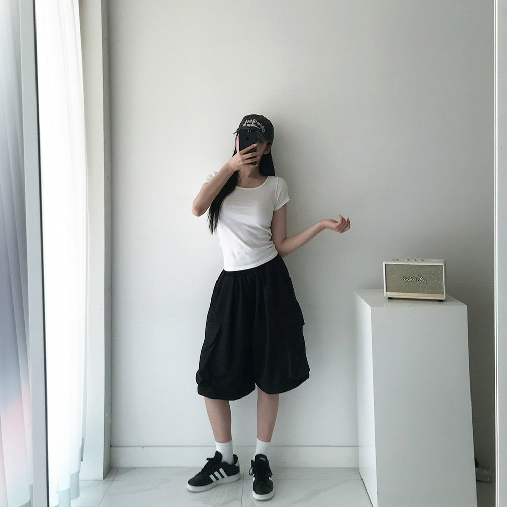 카고바지 버뮤다팬츠 봄 여름 가을 여자반바지 와이드팬츠 M,L - 상세 이미지 5