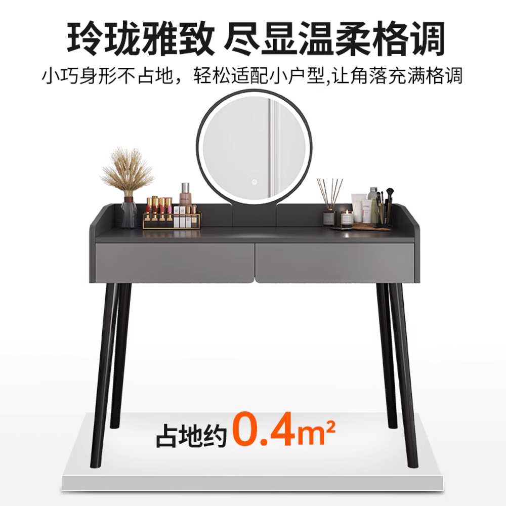 남자 화장대 콘솔 슬림 포인트 서랍 블랙 모던 거울 60cm - 상세 이미지 3
