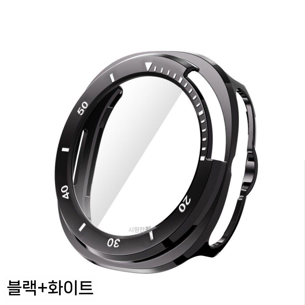 갤럭시워치8 클래식 보호 케이스 눈금 프레임 액정 강화 필름 통합 티타늄 커버 - 상세 이미지 3