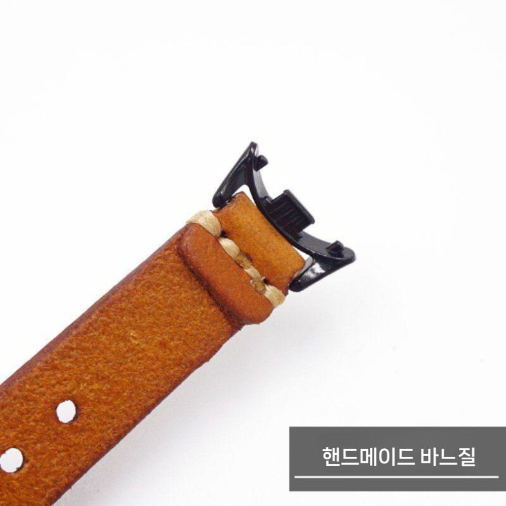 미밴드10 스트랩 레트로 수제 소가죽 밴드 - 상세 이미지 2
