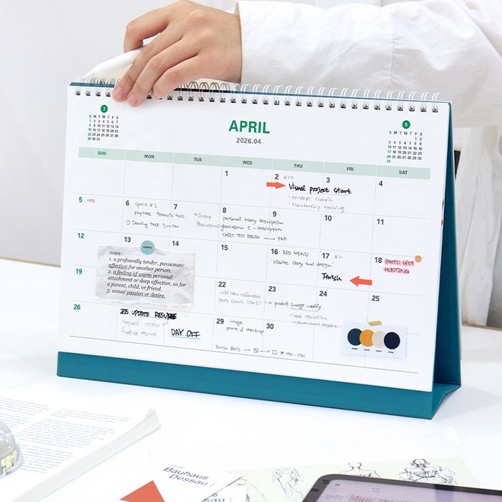 2026 년 대형 탁상 달력 26년 A4 달력 워크플랜 2026 데스크캘린더 프리즘 인디고 상세 이미지 5