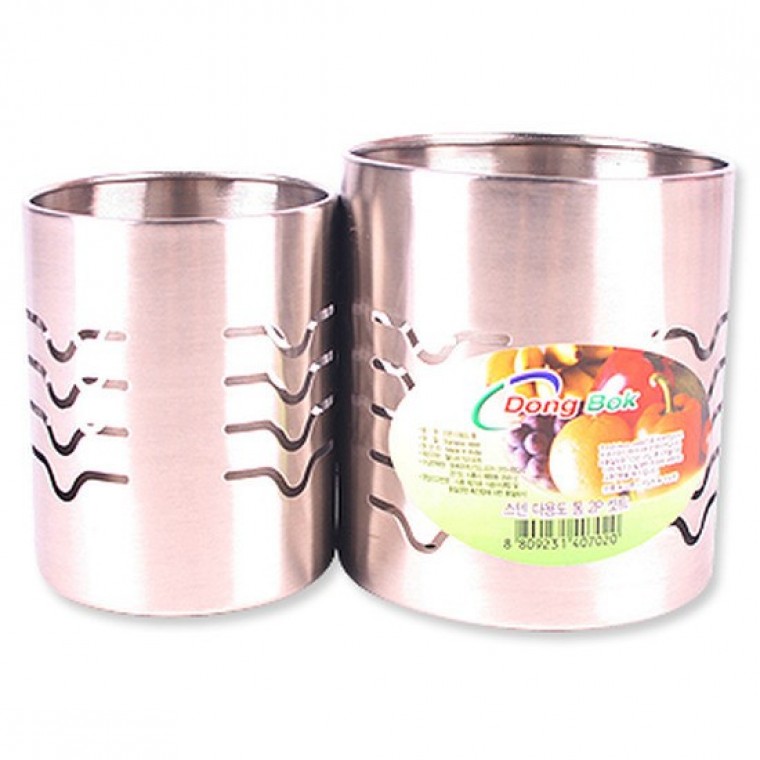 스텐 다용도통 2P SET 통 정리 숟가락 - 상품 이미지