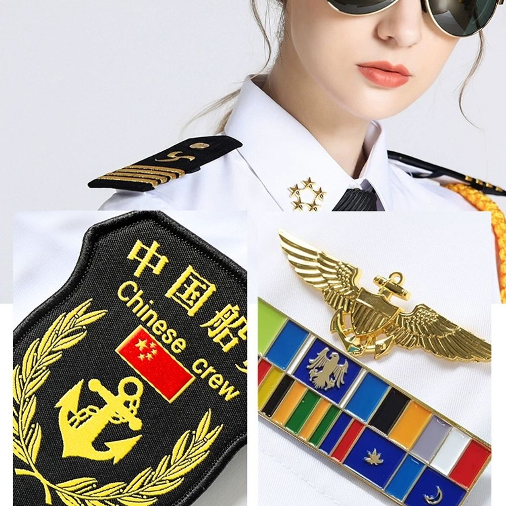 여성 해군군복 제복 셔츠 바지 치 A. 싱글 피스 셔츠 짧은팔이 아닌 액세서리, A. XS - 상세 이미지 2