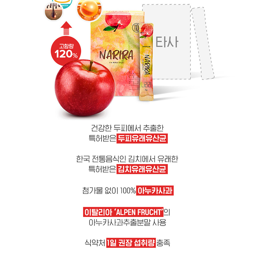 이탈리아산 아누카사과 비오틴 추출 분말 HACCP 30포, 1개 - 상세 이미지 3