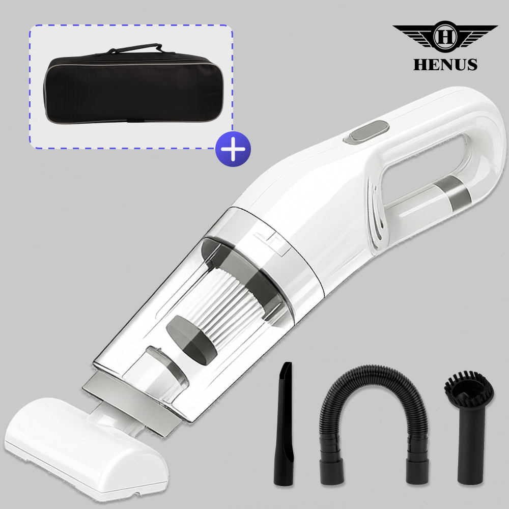 헤누스 파워쎈 무선 미니 청소기 차량용 충전 가벼운 무게 강력한 흡입력
