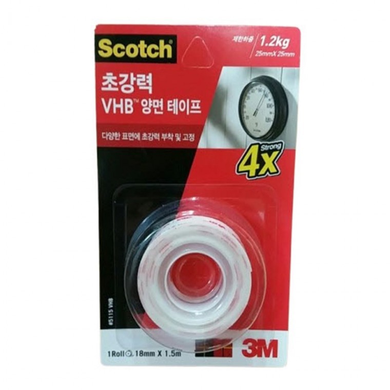 3M 5115 VHB 양면테이프 18mm x 1.5M 스카치양면테이프 양면테이프 사무용양면테이프 - 메인 이미지