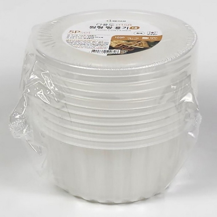 리담 다용도 원형 탕용기 1050ml 5P 배달그릇 일회용용기 업소용일회용용기 - 상품 이미지