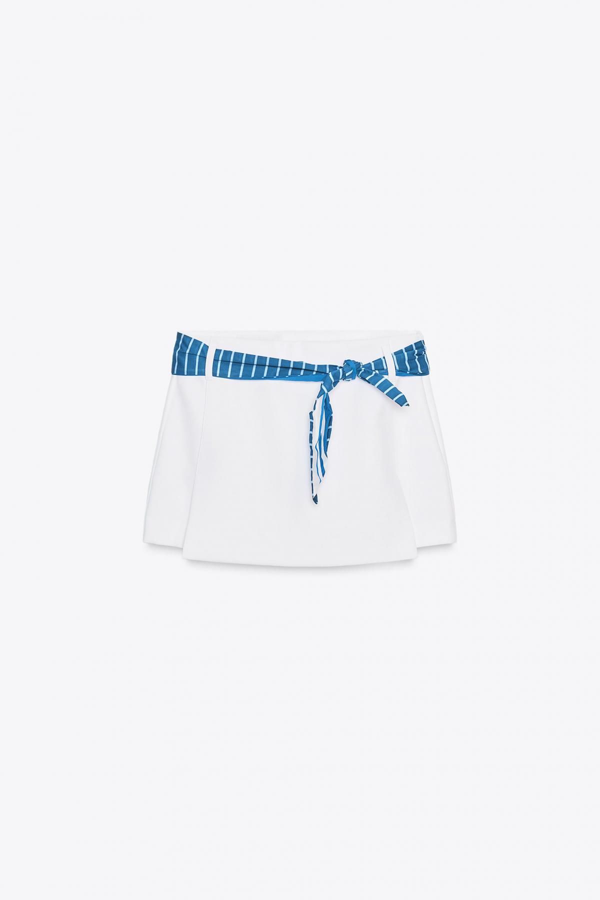 자라 스트라이프 스카프 스커트 팬츠 4661/511 WHITE - 메인 이미지